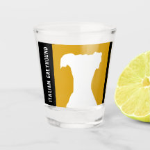 Yellow Retro Italian Greyhound Iggy Shot Glass