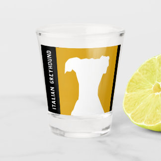 Yellow Retro Italian Greyhound Iggy Shot Glass