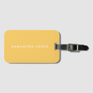 Yellow Retro Minimalist Modern Luggage Tag