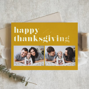 Yellow Retro Typography Happy Thanksgiving Photo 