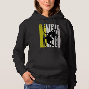 Yellow Retro Womens Believe Dance Motivational Ins Hoodie