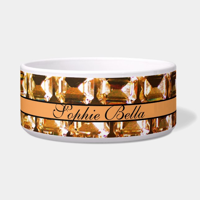 Yellow Rhinestone, yellow diamonds, gemstone  Bowl (Front)