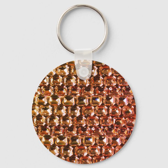 Yellow Rhinestone, yellow diamonds, gemstone  Key Ring (Front)