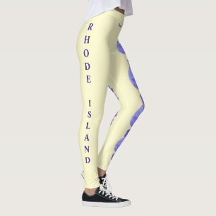Yellow Rhode Island Violet State Flower Leggings