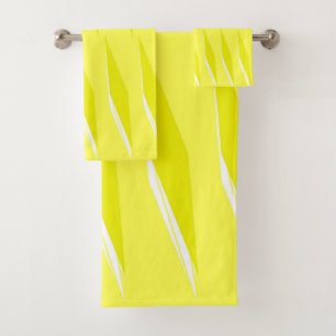 Yellow Rhombus Pattern Bath Towel Set