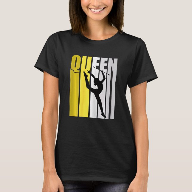Yellow Rhythmic Gymnastics Queen Birthday Coach T-Shirt (Front)