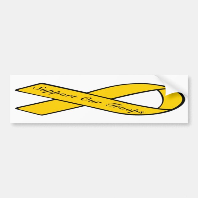 Yellow Ribbon Awareness Bumper Sticker (Front)