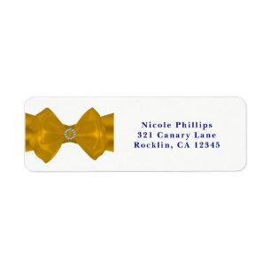 Yellow Ribbon Bow & Diamonds Chic Glam Invitation