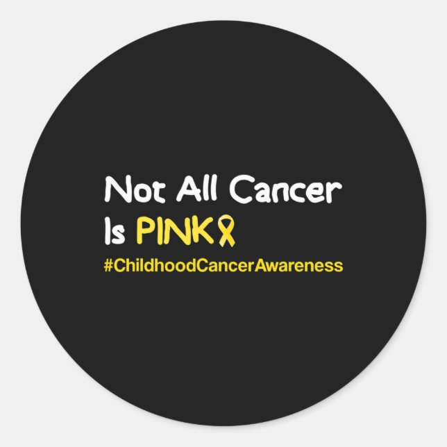 Yellow Ribbon  Childhood Cancer  For Kids Youth  Classic Round Sticker (Front)