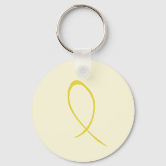 Yellow Ribbon Customisable Keychain