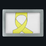 Yellow Ribbon Drawing Belt Buckle<br><div class="desc">A simple drawing of a yellow ribbon. Symbol of awareness. A design for a cause.</div>