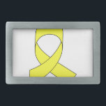 Yellow Ribbon Drawing Belt Buckle<br><div class="desc">A simple drawing of a yellow ribbon. Symbol of awareness. A design for a cause.</div>