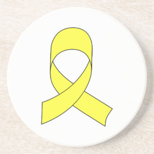 Yellow Ribbon Drawing Coaster