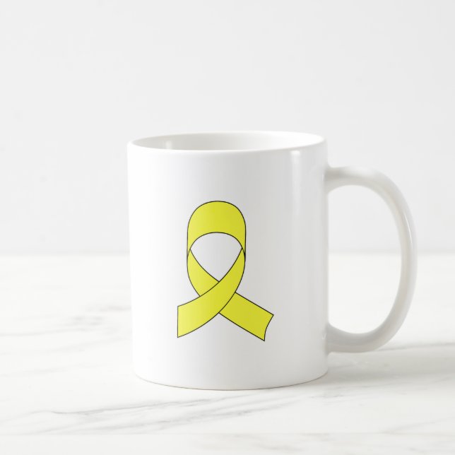 Yellow Ribbon Drawing Coffee Mug (Right)