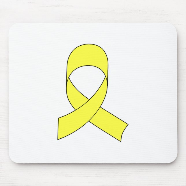 Yellow Ribbon Drawing Mouse Pad (Front)