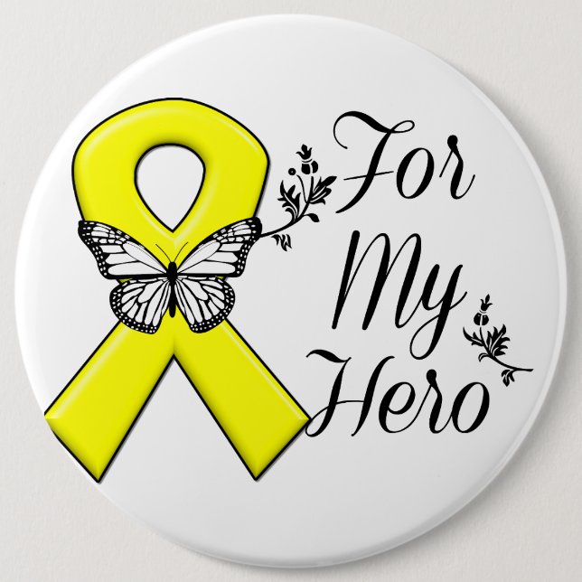Yellow Ribbon For My Hero 6 Cm Round Badge (Front)