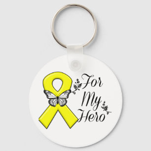 Yellow Ribbon For My Hero Key Ring