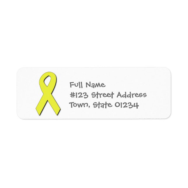 Yellow Ribbon Mailing Labels  (Front)