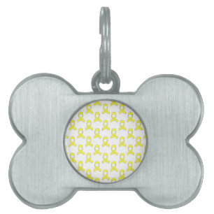 Yellow Ribbon Pattern Pet Tag