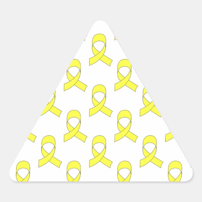 Yellow Ribbon Pattern Triangle Sticker (Front)
