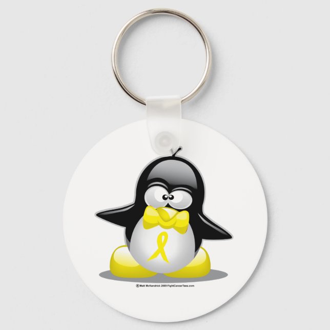 Yellow Ribbon Penguin Key Ring (Front)