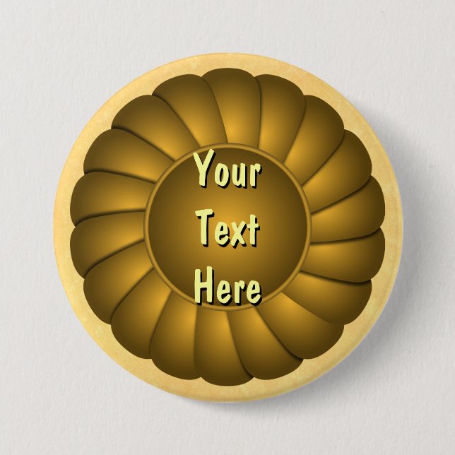 Yellow Ribbon Rosette to Personalise 7.5 Cm Round Badge (Front)