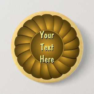 Yellow Ribbon Rosette to Personalise 7.5 Cm Round Badge