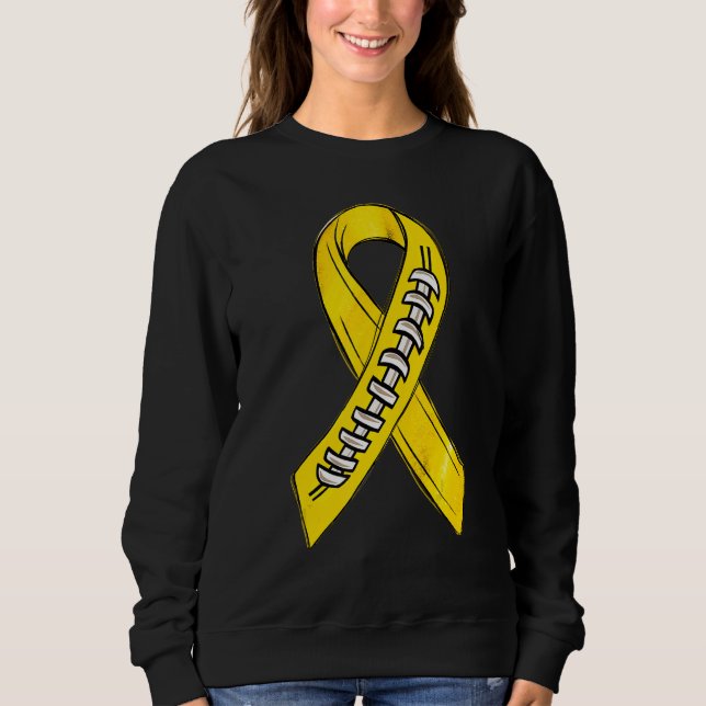Yellow Ribbon Spina Bifida Awareness Month Footbal Sweatshirt (Front)