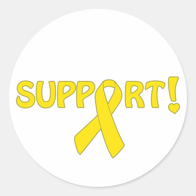 Yellow Ribbon Support! Classic Round Sticker (Front)