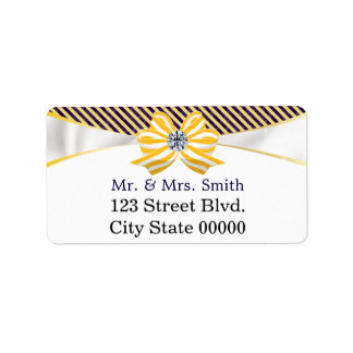 Yellow Ribbon with Damask Pattern Variation Label
