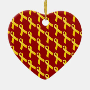 Yellow Ribbons Ceramic Tree Decoration