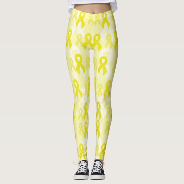 Yellow Ribbons...Endometriosis Leggings (Front)