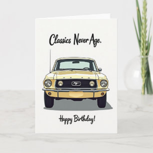 Yellow Roadster Birthday Card