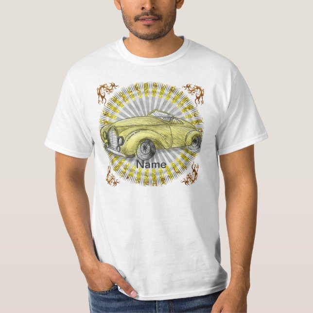 Yellow Roadster Car  T-Shirt (Front)