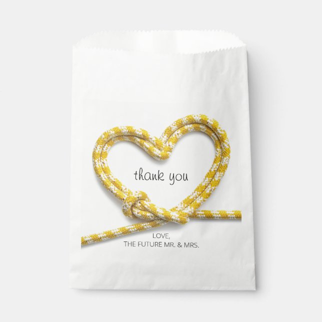 Yellow Rope Heart Rock Climbing Party Thank You Favour Bags (Front)