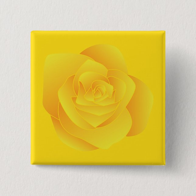 Yellow Rose 15 Cm Square Badge (Front)