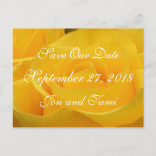 Yellow Rose 1915 Save the Date or any occasion Announcement Postcard