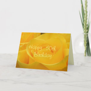 Yellow Rose 50th Birthday- customise any occasion Card