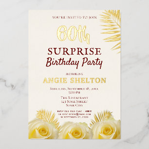Yellow Rose 60th Surprise Birthday Party Gold 