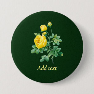 Yellow Rose and Rosebuds Template, 7.5 Cm Round Badge