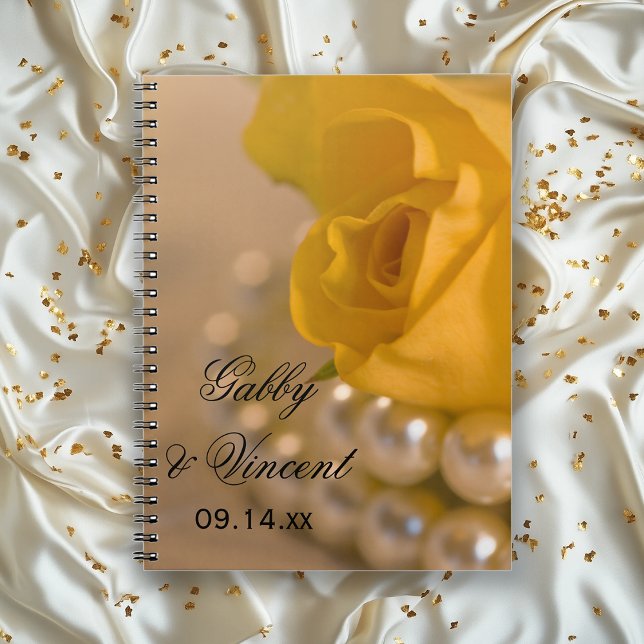 Yellow Rose and White Pearls Wedding Guest Book (Creator Uploaded)