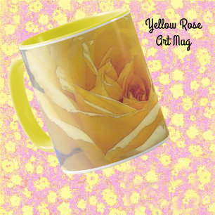 Yellow Rose Art Garden Mug Cup