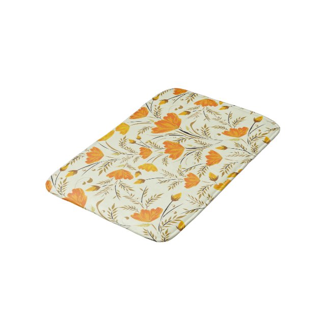 Yellow rose bath mat (Angled)