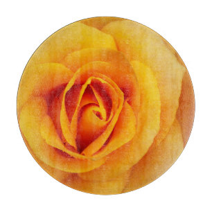 yellow rose blossom cutting board
