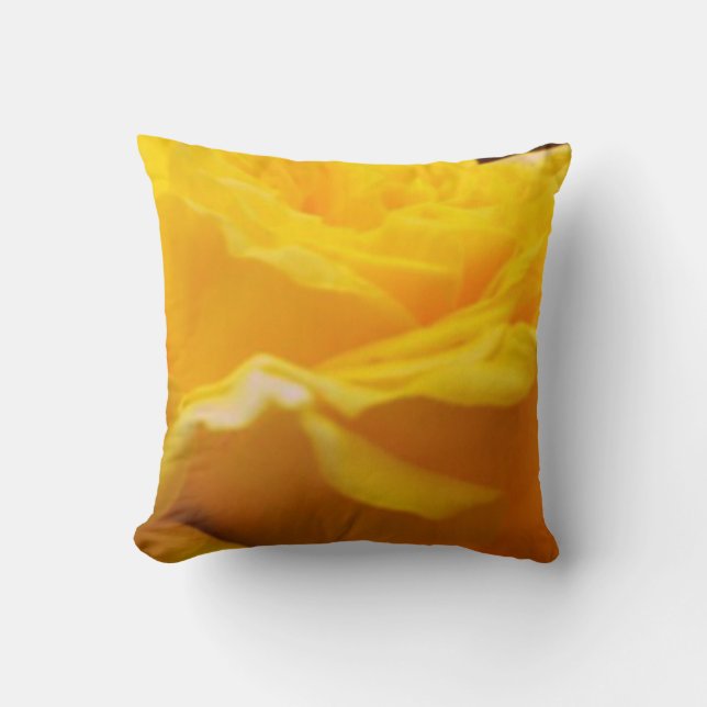 Yellow Rose Blossom Design Cushion (Front)