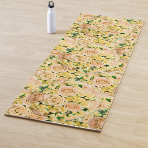 Yellow Rose Bouquet Flower Explosion Yoga Mat
