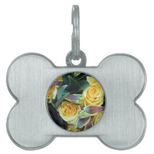 Yellow Rose Buds Pet Name Tag