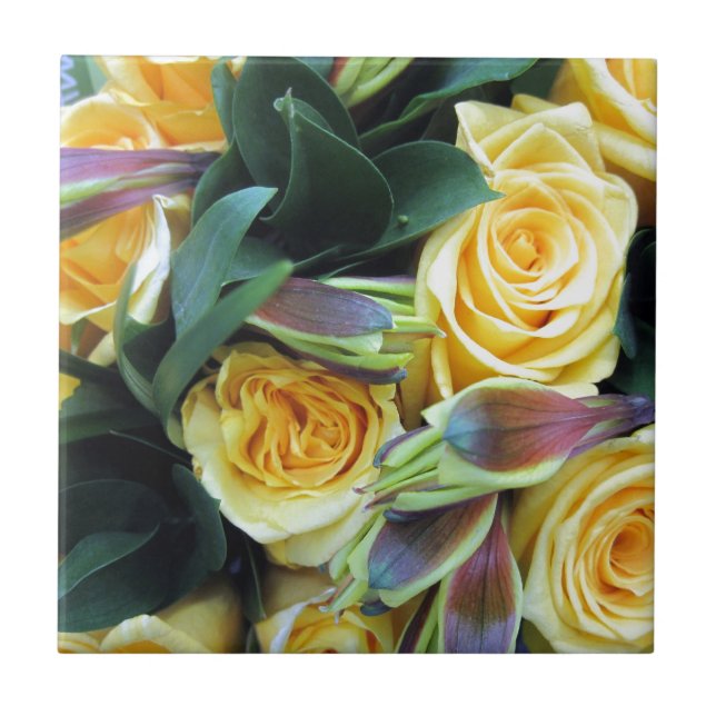 Yellow Rose Buds Tile (Front)