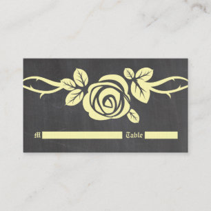 Yellow Rose Chalkboard Place Card