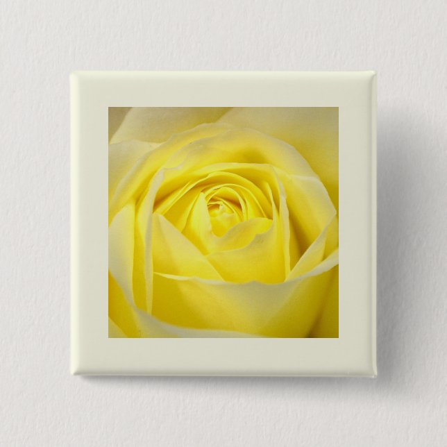 Yellow Rose Closeup 15 Cm Square Badge (Front)